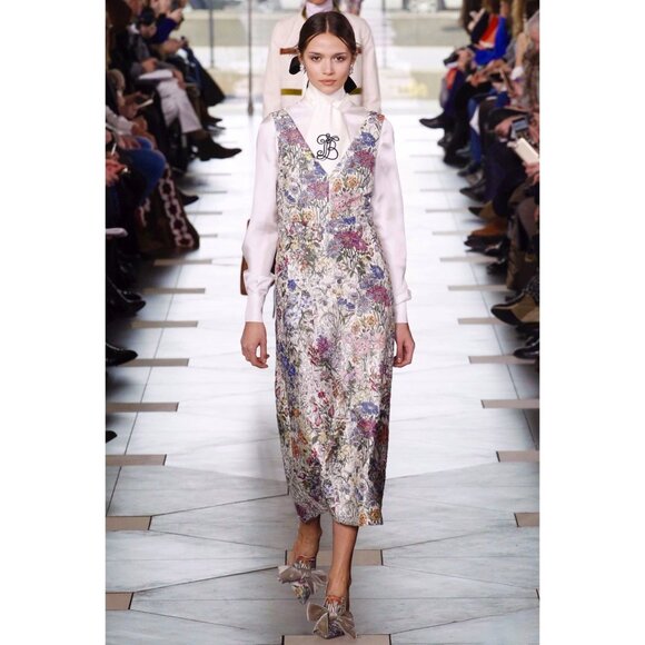 Tory Burch Ronda embellished  silk and cotton-blend midi dress Size 2 NEW - Picture 2 of 13